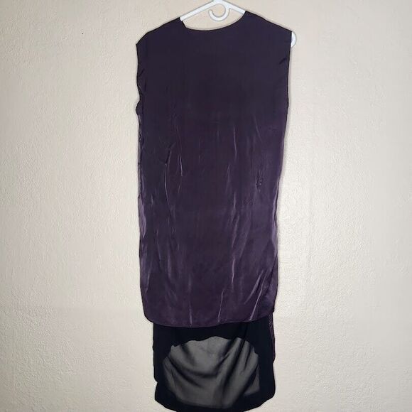 Allsaints Alia Dress Womens 2 Plum High Low Hem Silk Sleeveless Cocktail Party - Picture 4 of 7